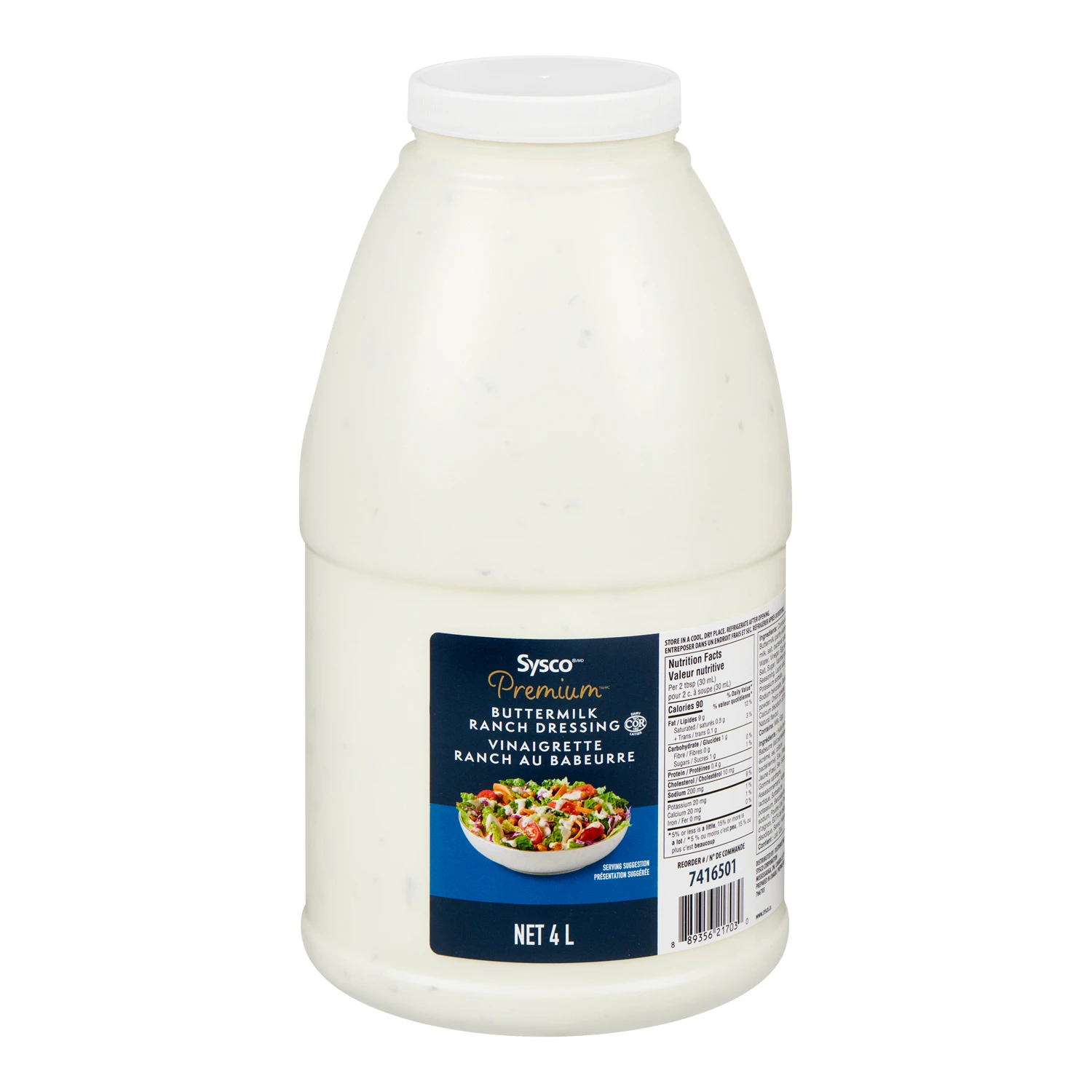 Sysco Premium Dressing Buttermilk Ranch 4L (2/Case) - Canadian Made
