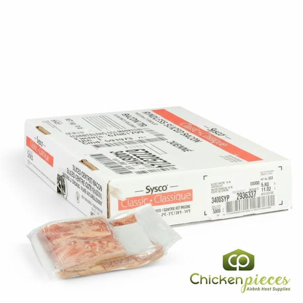 Sysco Classic Bacon Sliced Centre Cut 14 Slices 5kg/11Lbs-Canadian Made