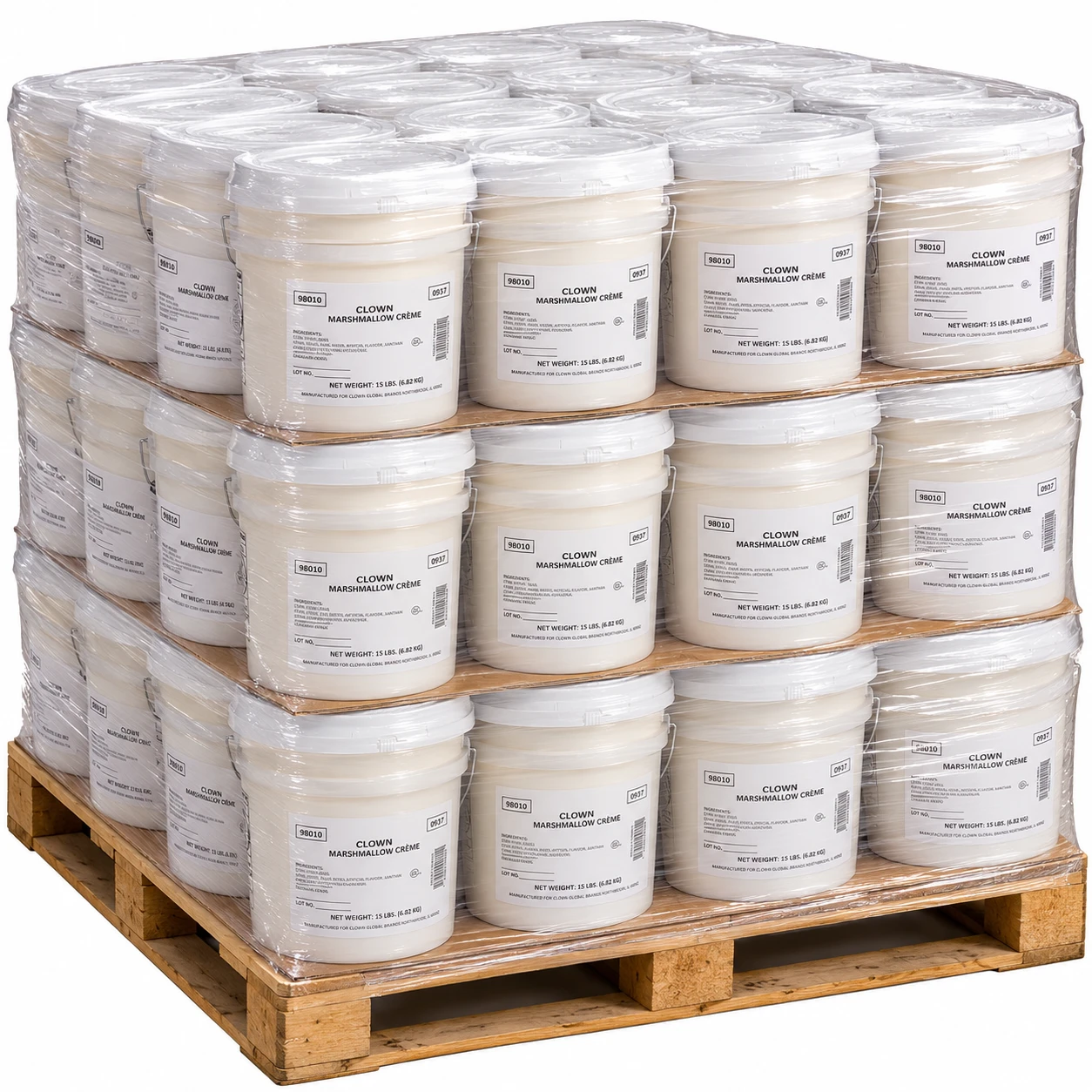 Clown Marshmallow Creme 5 Gallon Pail – PALLET OF 48 PAILS