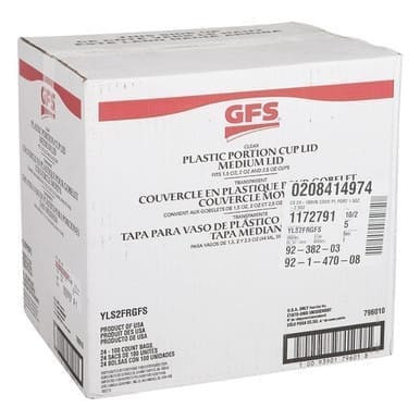 Gordon Choice GFS Clear Plastic Flat Lids, For 1.5-2.5oz Portion Cup | 100UN/Unit, 24 Units/Case