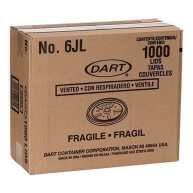 DART White Translucent Vented Lids, For 3.5oz/4oz Container And 6oz Cup | 100UN/Unit, 10 Units/Case