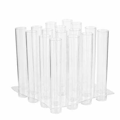 1oz Clear Test Tube Plastic Disposable Shot Glasses With Tray (768/Case)