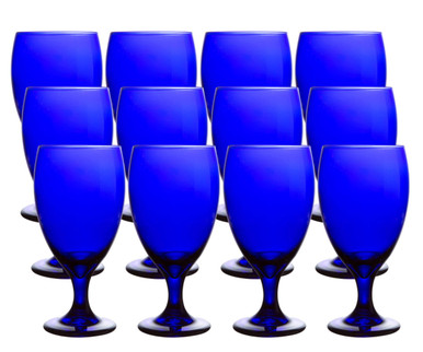 Libbey Premiere Cobalt Set of 12 Iced Tea Goblet Glasses