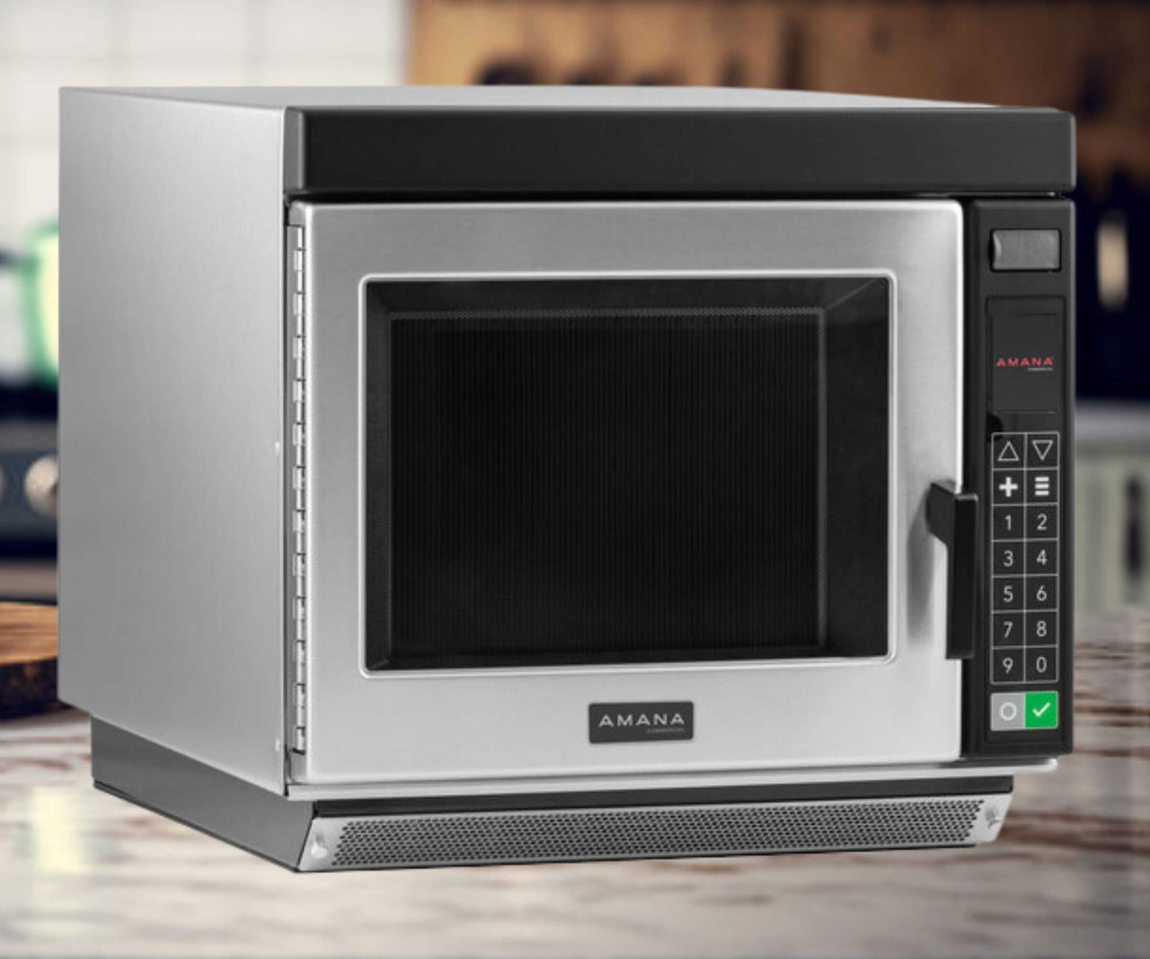 Amana Heavy-Duty Stainless Steel Commercial Microwave Oven - 208/240V, 3000W | High-Power Performance for Demanding Kitchens
