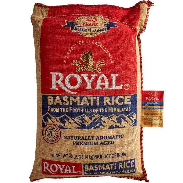Royal Premium Aged Basmati Rice Bulk Food Service- 40 lbs
