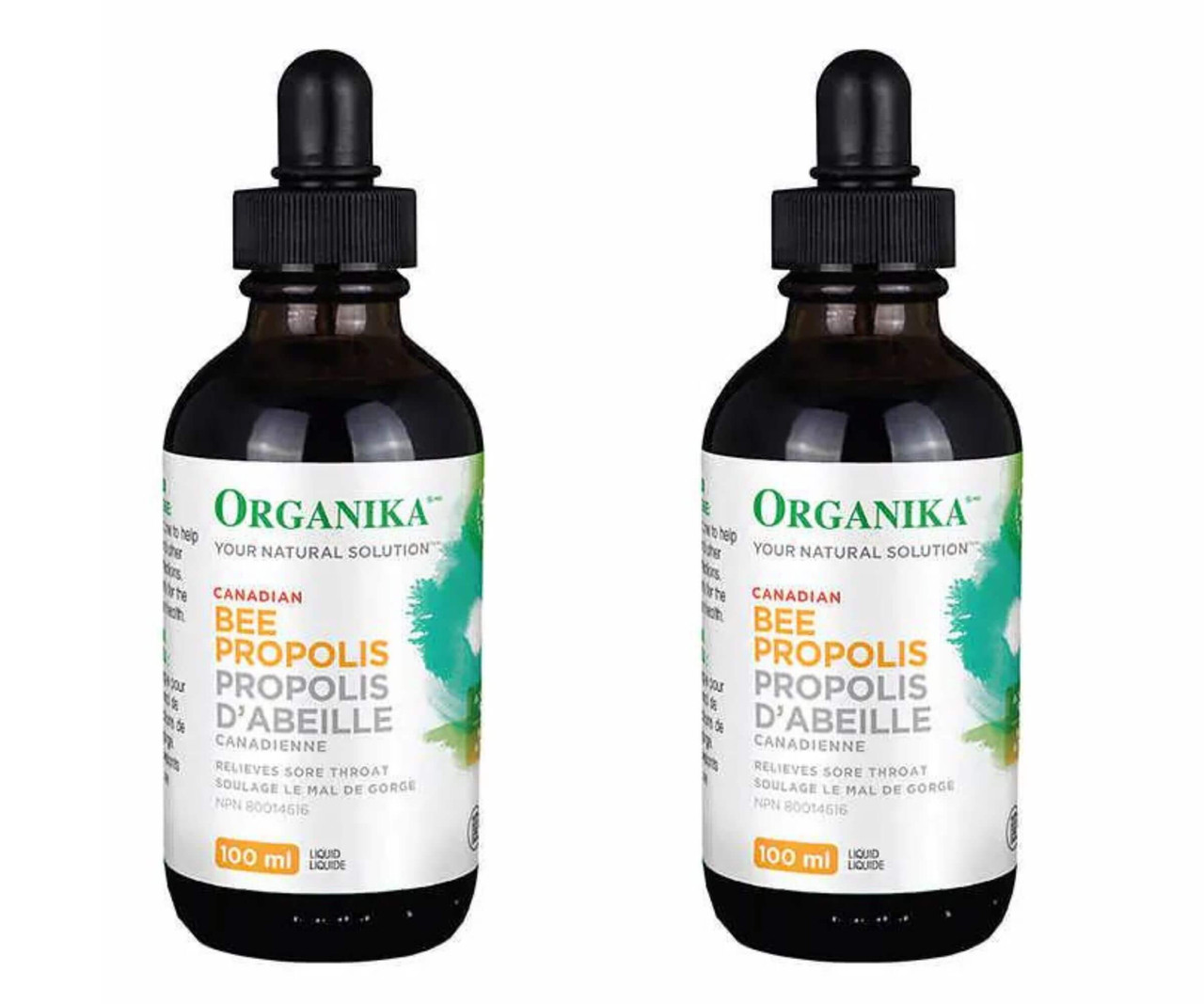 Organika Bee Propolis 167 mg Liquid, 2 x 100 mL | Immune and Respiratory Support