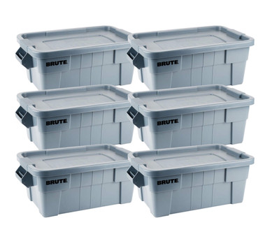 Rubbermaid Brute 20 Gallon White NSF Tote with Lid (6-pack) - Durable and Versatile Storage Solution