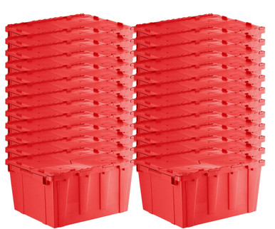 Orbis Red Plastic FliPak® Stack-N-Nest Storage Tote With Lid - 22L x 15W  x 13D