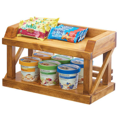 Cal-Mil Madera Rustic Pine 2-Tier Shelf Riser - 16 1/4