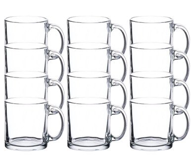 Libbey 14-Ounce Clear Tempo Square Mug, Set of 12