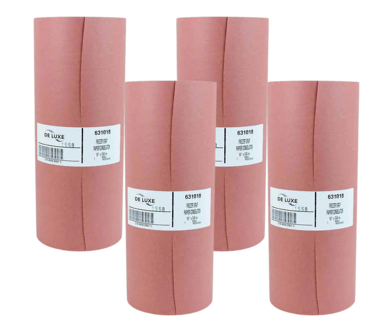De Luxe Freezer Wrap - 18 in × 787 ft, Poly-Coated Moisture and Vapor Barrier, Red(4/packs)