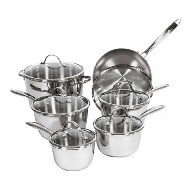 Lagostina 12 Piece Commercial Capsule Stainless Steel Cookware Set