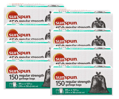 SUNSPUN Regular Strength Outdoor Garbage Bags - 250 Bags(8/Case)