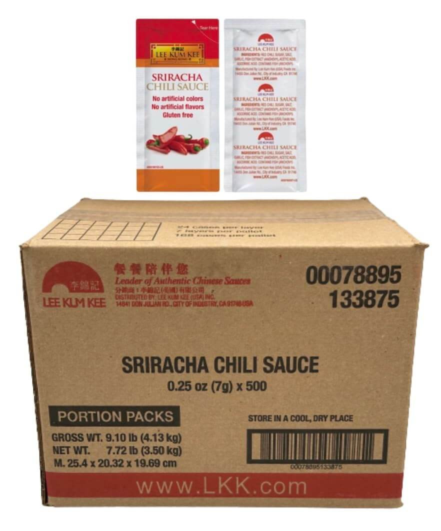 Lee Kum Kee Sriracha Chili Sauce Packets - 8mL, 500/Case