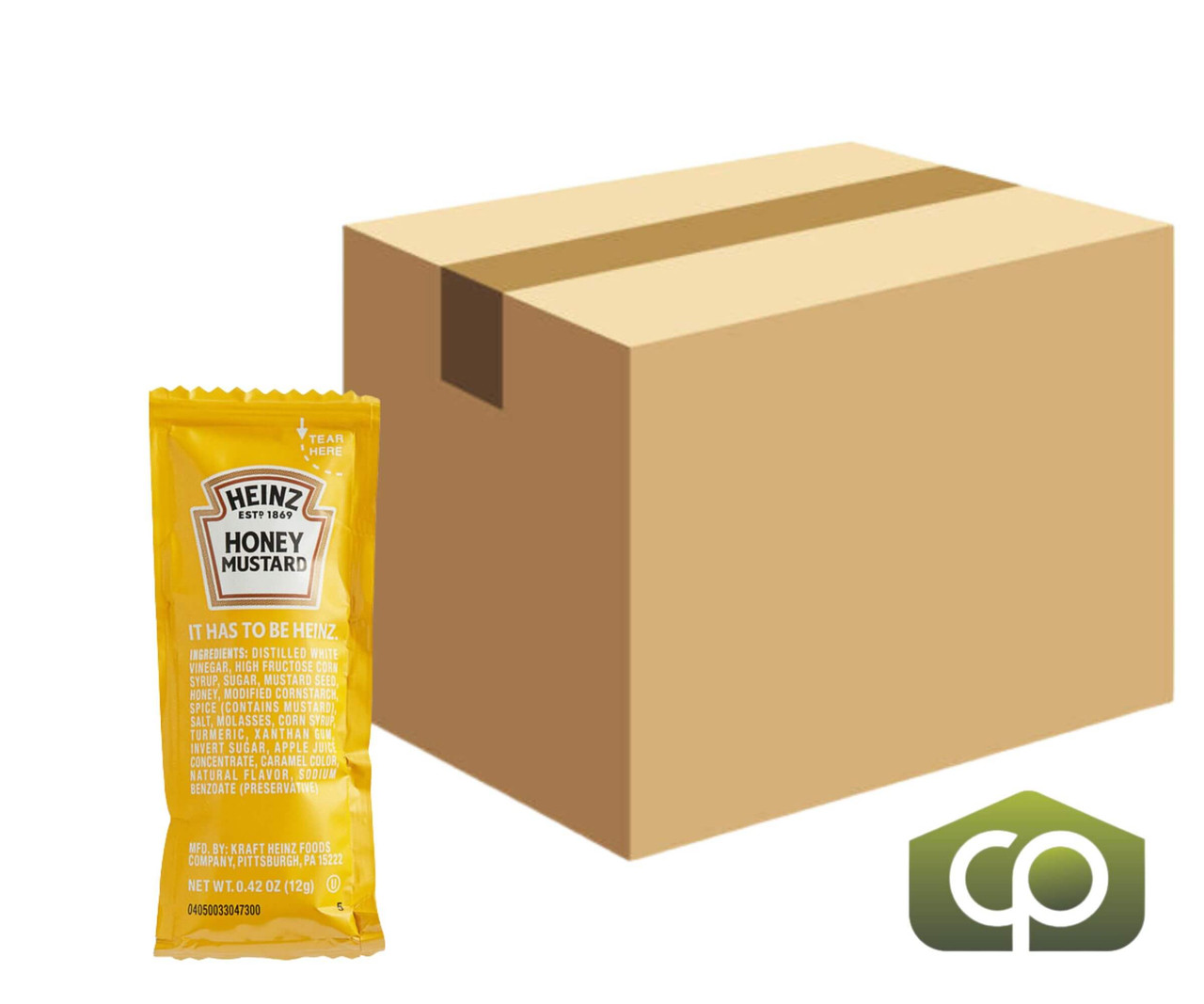 Heinz Honey Mustard Packets - 12g, 200/Case - Smooth & Tangy-Sweet Condiment