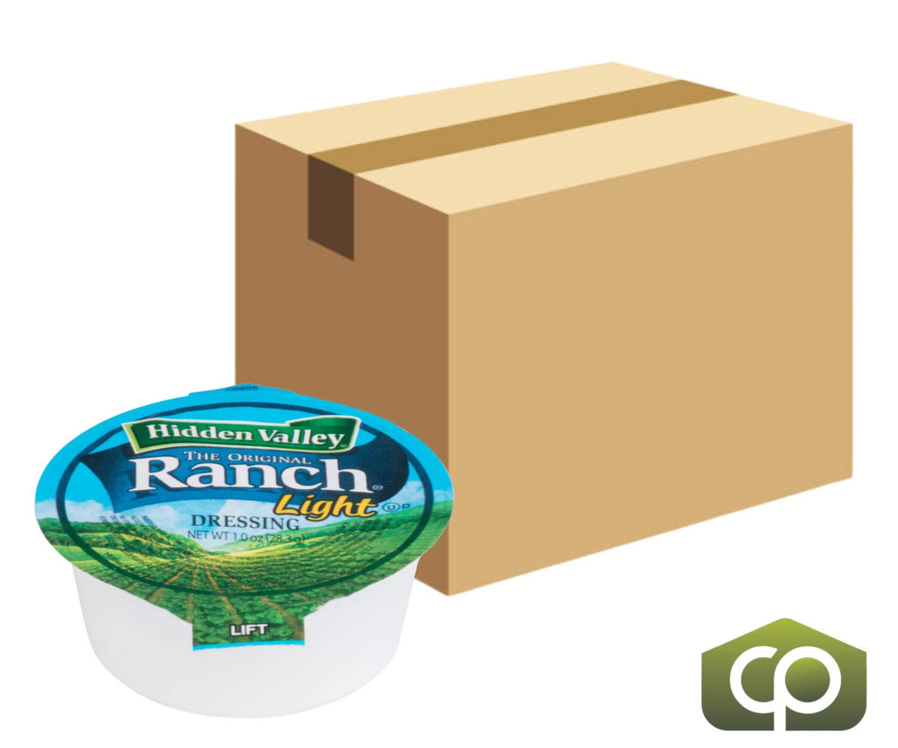 Hidden Valley 1 oz. Light Ranch Cool and Tangy Dressing Cup - 160/Case