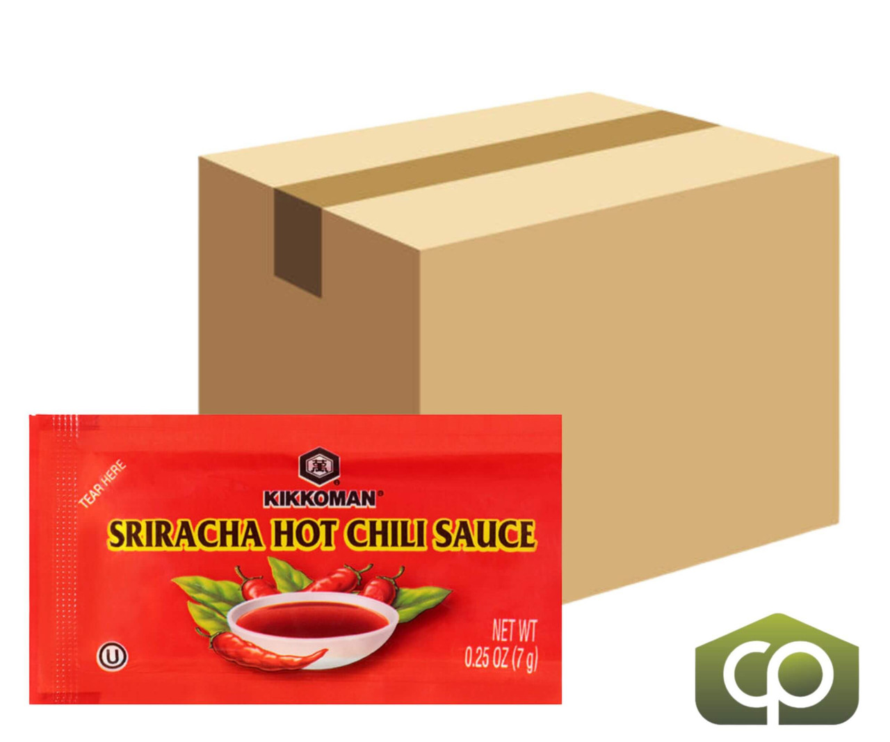 Kikkoman 7 Gram Sriracha Hot Chili Sauce Packet - 500/Case - Intensely Spicy