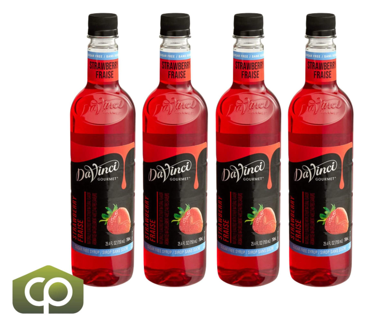 DaVinci Gourmet Sugar-Free Sweetener Strawberry Flavoring Syrup - 750 mL