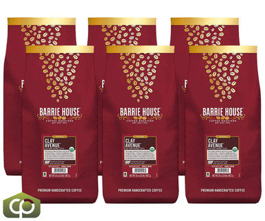 Barrie House 2 lb. 6/Case Fair Trade Organic Clay Avenue Whole Bean Coffee