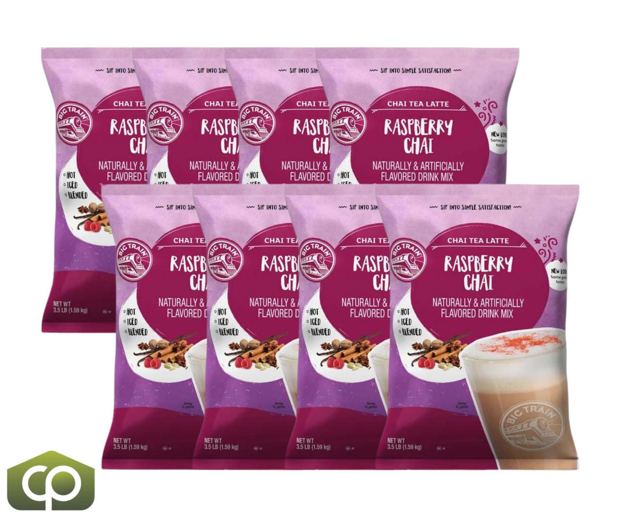 Big Train 3.5 lb. Raspberry Chai Tea Latte Mix - Decadent Spices (8/Case)