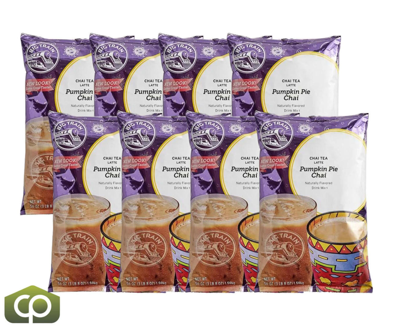 Big Train 3.5 lb. Pumpkin Pie Chai Tea Latte Mix - Decadent Spices (8/Case)