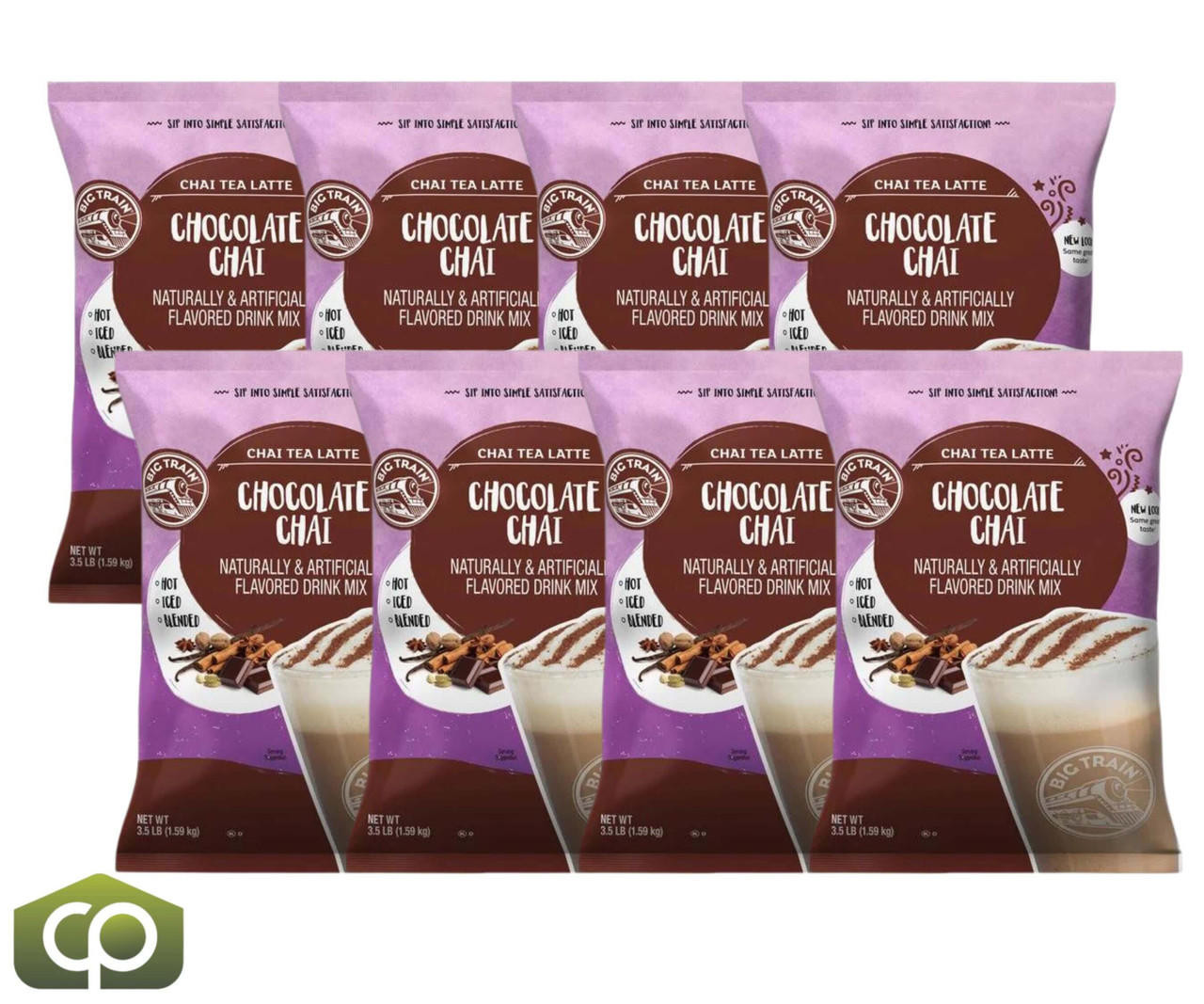 Big Train 3.5 lb. Chocolate Chai Tea Latte Mix - Decadent Spices Infused (8/Case)