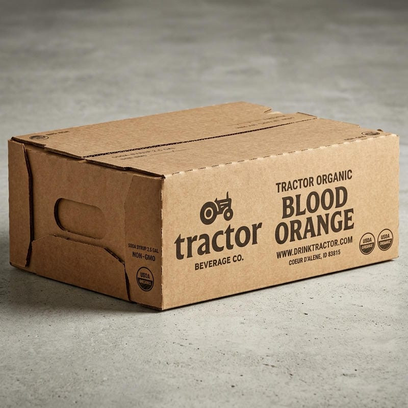 Tractor Beverage Co. Organic Blood Orange Soda Syrup 2.5 Gallon Bag in Box