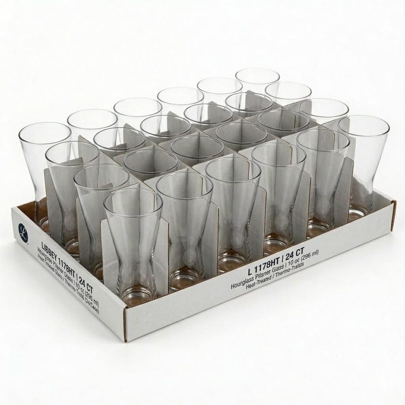 Libbey 1178HT 10 oz Hourglass Pilsner Glass - Heat-Treated Glass (24/Case)
