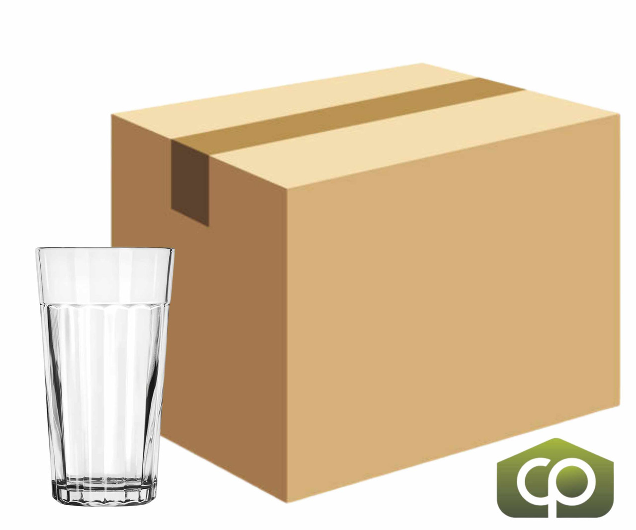 Libbey 15642 16 oz Durable Drinkware DuraTuff Paneled Glass Tumbler (36/Case)