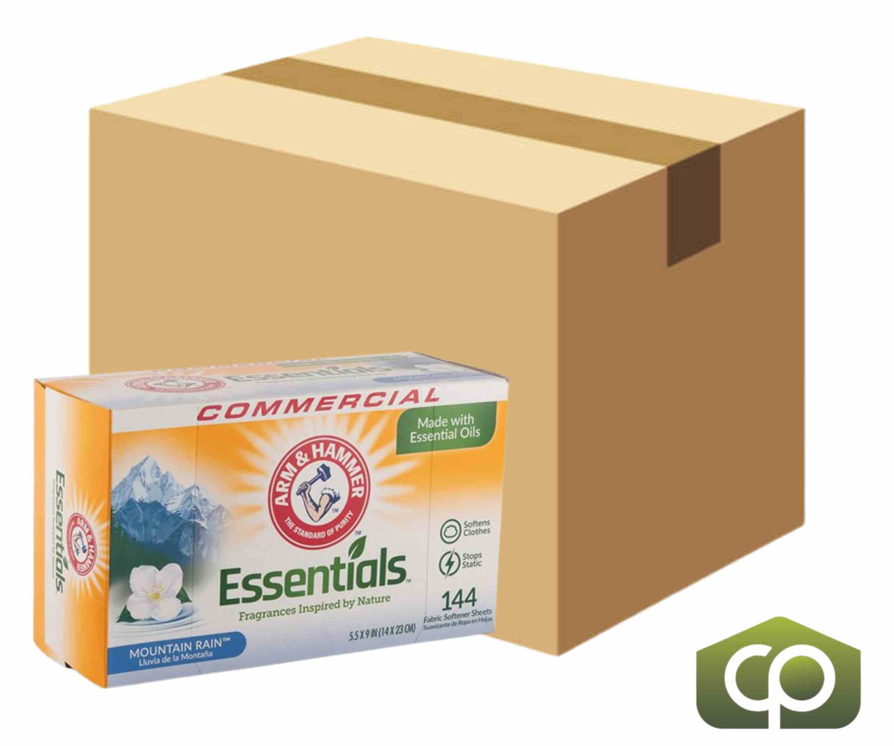 Arm & Hammer Essentials Fresh Scent Fabric Sheets - 144 Sheets/Box, 6 Boxes/Case