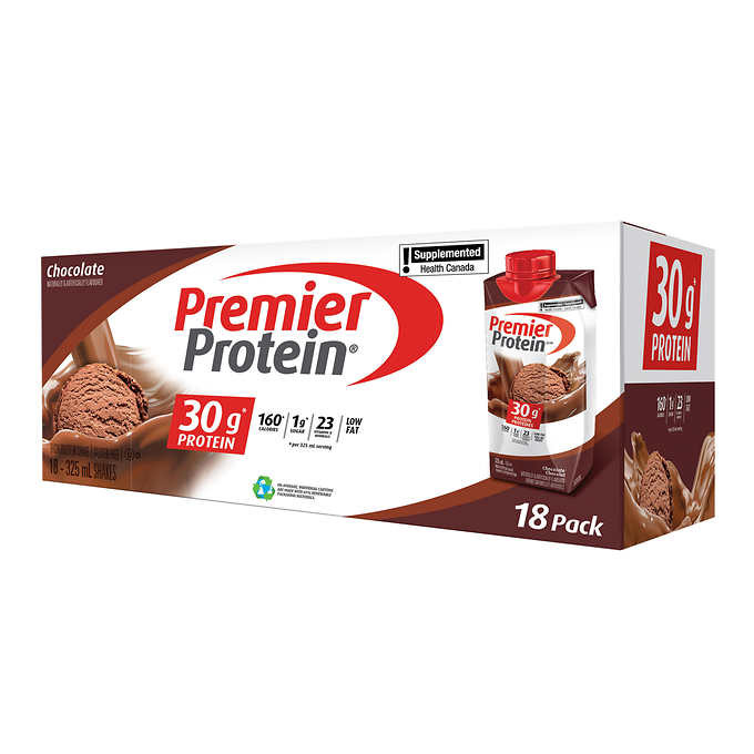 Premier Protein High-Protein Chocolate Shake, 18 x 325 mL - Drink Protein Shake