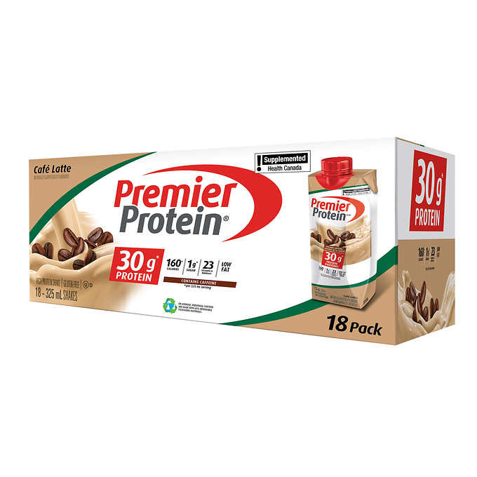 Premier Protein High-Protein CafÃ© Latte Shake 18 Ã— 325 mL - Ready-to-Drink Shake