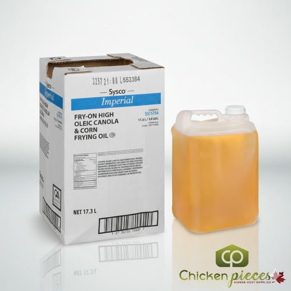 Sysco Imperial Fry-On Shortening - Non-Hydrogenated Canola Oil, 17.3 LT - 38.1 LBS