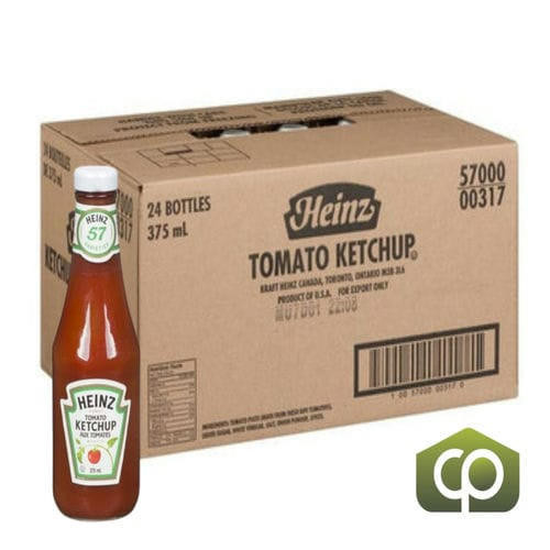 Heinz Ketchup Bottles 375ml (24/Case) | Bulk Classic Condiment