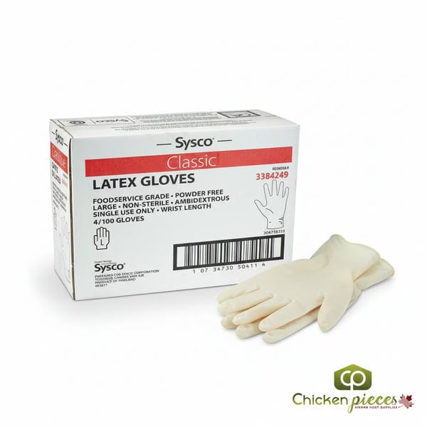 Sysco Classic Glove Latex Powder-Free Large 100 CT (4/Case)