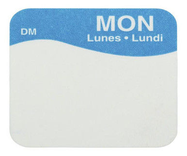 Sysco Dissolvable Day-of-Week Label Rolls