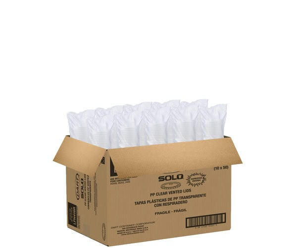 Solo Cup Lid Plastic Vented For 8/12/16 oz. Container (500/Case)