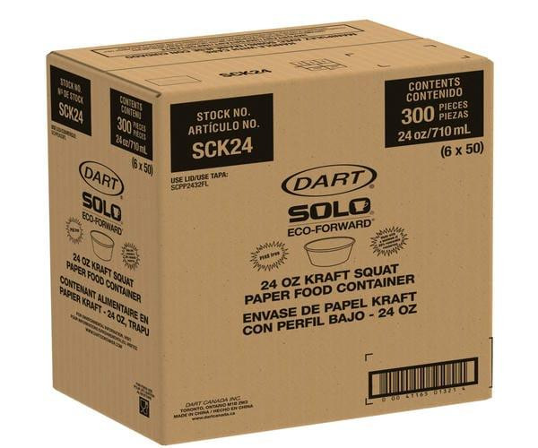 Dart Container Container Double Sided Paper Round Kraft 24 oz. 50 CT (6/Case)