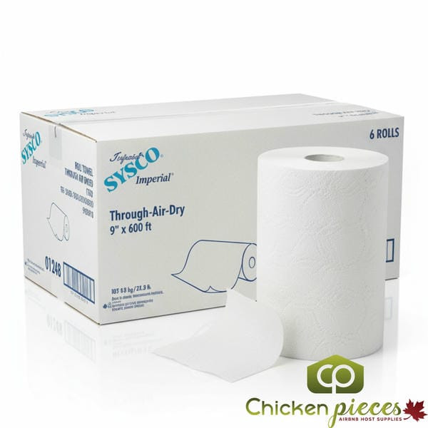 Sysco Imperial Paper Towel Roll, Through-Air-Dry, 9