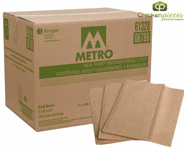 Esteem Kraft Paper Napkin 1 Ply Mealmate 300 Sheets (12/Case)