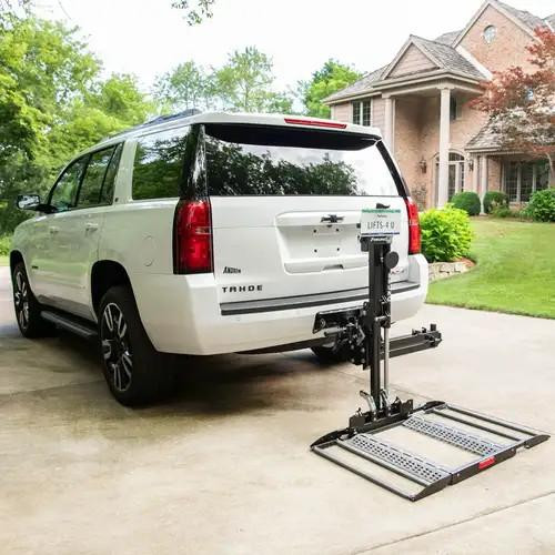 Bruno Out-Sider Vehicle Lift, Versatile Hitch-Mounted Lift, 350 lbs Capacity