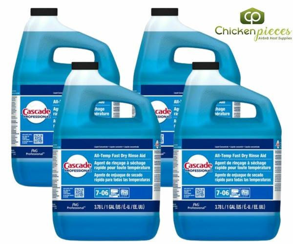 Cascade Professional All-Temp Fast Dry Rinse Aid, Concentrate Closed Loop 3.78 L/1 Gallon (2/Case)