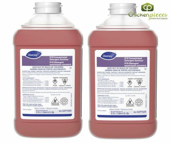 Diversey D10 Concentrated Detergent Sanitizer J-Fill 2.5 L/84.53 oz (2/Case)