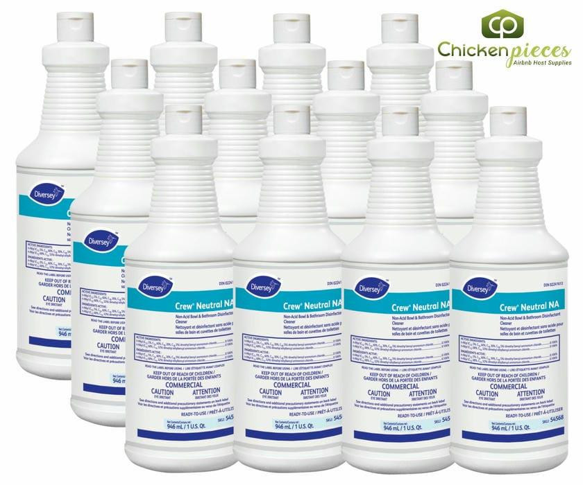 Diversey Crew Neutral Non-Acid Bowl And Bathroom Disinfectant Cleaner, 946 mL/31.99 oz (12/Case)