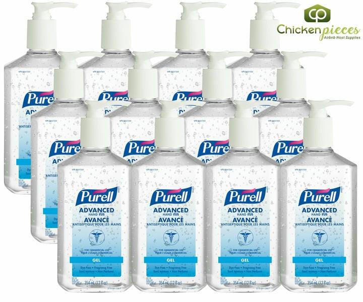 Purell Advanced Gel Hand Sanitizer, 70% Alcohol Content, 354 mL/11.97 oz (12/Case)