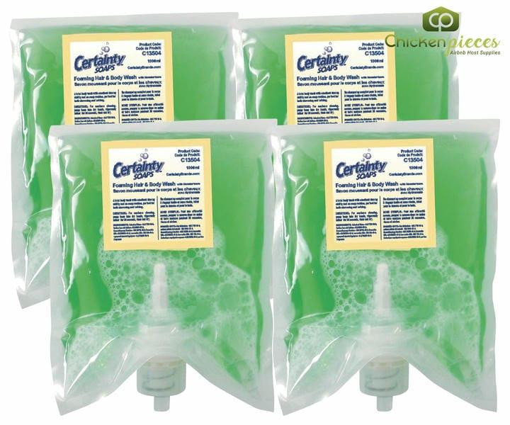 Certainty Foaming Shampoo and Body Wash Refill, Fresh Clean Scent, 1L/33.81 oz (4/Case)