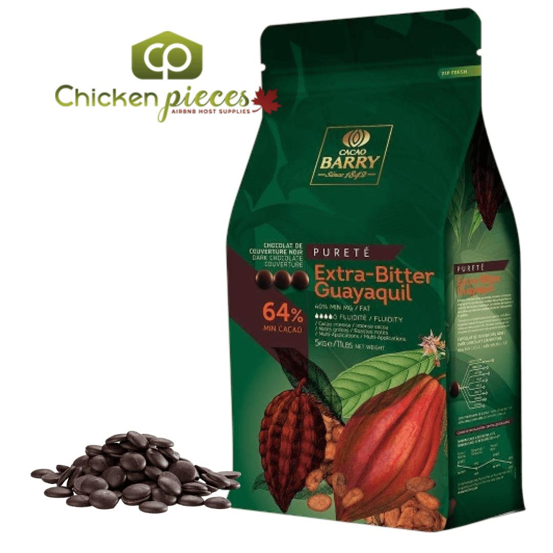 Cacao Barry 64% Extra-Bitter Guayaquil - Dark Chocolate Couverture, 5KG/11LBS
