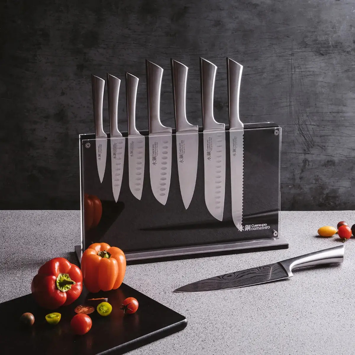 Cuisinepro Damashiro Nami 9-Piece Knife Block Set | Japanese Steel Kitchen Knives