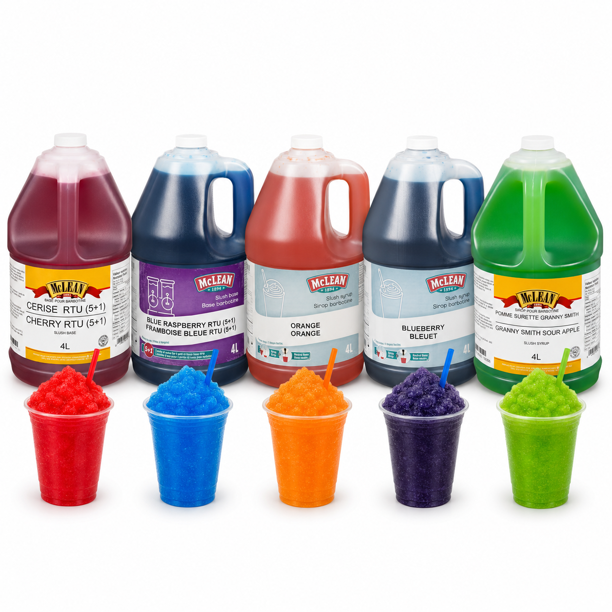 McLean Slush Syrup 5:1 Concentrate - Multiple Flavors - 4 Litre