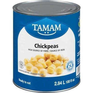 TAMAM Chickpeas High Fibre Bulk 2.84L - Commercial Grade Garbanzo Beans for Foodservice